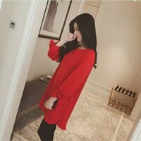 🌸[HÀNG CÓ SẴN]🌸 Áo bầu dáng dài tay rộng đính nơ xinh xắn