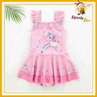 Hàng Có Sẵn - Áo Bơi Bé Gái Size Đại Unicorn, Áo Bơi Kỳ Lân Hồng Siêu Xinh Cho Bé Gái