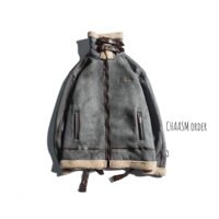 (HÀNG CÓ SẴN)-Áo khoác jacket da lộn lót lông cừu unisex