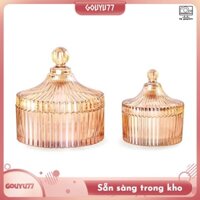 [Hàng Có Sẵn] Bộ 2 Lọ Thủy Tinh Đựng Gia Vị Có Nắp Đậy Trang Trí Nhà Tắm