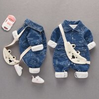 Hàng Có Sẵn Bộ Áo Liền Quần denim Mùa Xuân cho Bé Trai haitou Ngoại Thương qua n o cho be ga Aqua n Otre so Life o bo cho be 'va' y 'ga