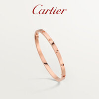[Hàng có sẵn] Cartier LOVE Series Vòng tay hẹp kim cương vàng hồng vàng trắng