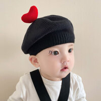 Hàng có sẵn cho trẻ em Phiên bản Hàn Quốc Mũ nồi tình yêu siêu dễ thương dễ thương