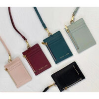 Hàng có sẵn CNK24 Hộp đựng thẻ Zip bên Dây buộc nữ Ví ngắn CK Ví đựng thẻ CK6-50701105