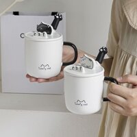 🍇HÀNG CÓ SẴN🍇 Cốc sứ có nắp cốc nước quà tặng sinh nhật văn phòng cho bé trai và bé gái