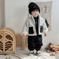 [HÀNG CÓ SẴN] D79 Áo khoác bông túi đen Baby | D80 Áo Gấu đen lót bông baby