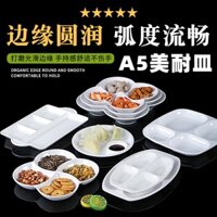 [Hàng Có Sẵn] [Đĩa Melamine] Đĩa Nhựa Melamine Trắng Đựng Bánh Bao / Khoai Tây Chiên / Trái Cây Nhiều Ngăn Đa Năng