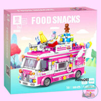 [Hàng Có Sẵn] đồ giải trí Lego lắp đặt quy mô xe bus Bánh Kem Màu Hồng tạo ra dạy dỗ Cho Bé Gái 889 đồ chơi
