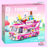 [Hàng Có Sẵn] đồ giải trí Lego lắp đặt quy mô xe bus Bánh Kem Màu Hồng tạo nên dạy dỗ Cho Bé Gái 889