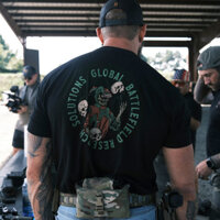 [Hàng có sẵn] GBRS Group JOKER 's WILD Skull Print Men 's Military Wind 100% Cotton Áo thun thông thường thoáng khí 0317