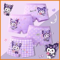 Hàng có sẵn ~ [Giảm giá hấp dẫn] Bộ 4 món Quần lót dễ thương cho bé gái Quần lót Boxer Cotton nguyên chất