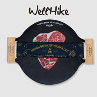 [Hàng có sẵn Giao hàng ngay lập tức] WellHike có túi đựng đồ + Tay cầm chống bỏng Chảo nướng cắm trại Chảo nướng bánh Hàn Quốc Chảo nướng chống dính Bếp nướng chảo IH Bếp Gas đa năng (Lưỡi nướng bằng gỗ nguyên khối miễn phí