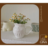 [Hàng Có Sẵn] Gina Bình hoa sứ Vintage/ Bình đựng sữa trà chiều