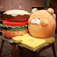 👍HÀNG CÓ SẴN⭐ Hoạt Hình Dễ Thương Búp Bê Lớn Hamburger Gối Sang Trọng Đồ Chơi Trẻ Em Trái Cây Đệm