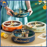 (HÀNG CÓ SẴN) Khay Bánh Mứt Kẹo Hình Đầu Hươu Fashionable Xoay 360 Độ Cao Cấp(kèm ảnh thật)