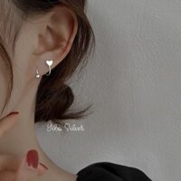 [Hàng có sẵn] Khuyên tai xoắn trái tim Bạc 925 cao cấp _ 𝙔𝙞𝙗𝙤 𝙎𝙞𝙡𝙫𝙚𝙧 _ 𝘾𝙖𝙢 𝙠𝒆̂́𝙩 𝘽𝒂̣𝙘 𝙘𝙝𝙪𝒂̂̉𝙣_Ảnh chụp thật