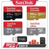 ♥Hàng Có Sẵn + Miễn Phí + COD♥Thẻ Micro Sd Sandisk Chính Hãng 100% Thẻ TF Bộ Nhớ 128GB 200GB 256GB 64GB 32GB Class 10 UHS-1 SDHC/SDXC Max 100 Mét/giây + Bộ Chuyển Đổi + Đầu Đọc Thẻ