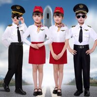 Hàng Có Sẵn Miễn Phí Giao Hàng Bộ Đồ Phi Công Bay Cho Nam Nữ Phi Công Bay Hàng Không Để Lại Máy Bay Attendant Trang Phục Biểu Diễn Sân Bay Trẻ Em