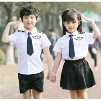 Hàng Có Sẵn Miễn Phí Giao Hàng Bộ Đồ Hóa Trang Phi Công Không Quân Stewardess Thời Trang Cho Bé Trai Gái