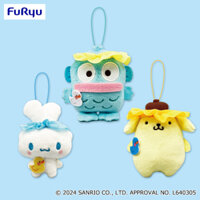 Hàng có sẵn / Mũ gội đầu tắm công cộng Sanrio Showa Retro Mini Sang trọng Linh vật 3 loại FuRyu (hangyodon, cinnamoroll, pompompurin) 2024 MỚI