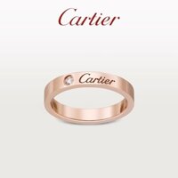 [Hàng có sẵn] Nhẫn Cartier C Series Rose Gold Platinum Diamond Phiên bản hẹp Nhẫn cưới