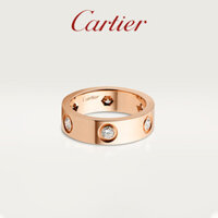 [Hàng có sẵn] Nhẫn Cartier LOVE Series Nhẫn cưới kim cương vàng hồng Đơn mảnh