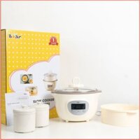 [Hàng Có Sẵn] Nồi Nấu Cháo Cho Bé, Ninh Hầm Cách Thuỷ, Có Lồng Hấp BEAR DDZ-B08C1