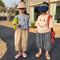 [Hàng có sẵn] Quần legging in hình ngôi sao năm cánh mùa hè cho bé gái Quần ống rộng dáng rộng mỏng cho trẻ em
