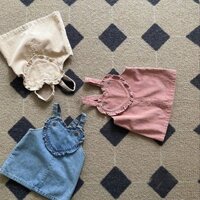 (HÀNG CÓ SẴN) -QUẢNG CHÂU- Váy yếm vải bò mềm mại cover Hàn Quốc hàng quảng châu cho bé gái size 7-13kg