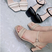 [Hàng Có Sẵn] Sandal nữ thời trang basic, quai ngang - Xăng đan du lịch gót nhọn 5cm, 7cm - T160