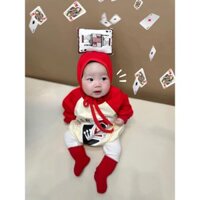 (HÀNG CÓ SẴN )Set Body Pocker tết kèm mũ siêu cute cho bé trai bé gái