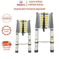 [Hàng Có Sẵn] Thang Nhôm Chất Lượng Cao Loại Rút Đơn 5M4 Chính Hãng VICHITA  - Ống Nhôm Đúc Liền, Bảo Hành 2 Năm