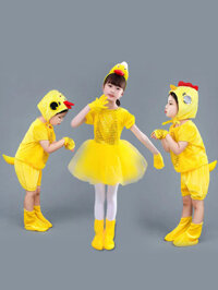 Hàng có sẵn, Tiệc, Biểu diễn, Trang phục động vật trẻ em, Vịt vàng nhỏ, Trang phục biểu diễn gà con, Trẻ mới biết đi