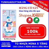 [Hàng Có Sẵn] Tủ nhựa Duy Tân MINA 5 tầng (Dương) ) Tặng kèm voucher 100k khi mua tủ nhựa đài loan