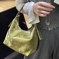 🌷HÀNG CÓ SẴN⭐ Túi xách nữ màu xanh lá cây cổ điển satin bị nhòe túi xách thích hợp mới