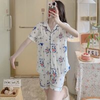 [Hàng có sẵn Vận chuyển] Bộ đồ ngủ ins Bộ đồ ngủ nữ Phim hoạt hình mùa hè In hình Doremon Học sinh dễ thương Áo len ngắn tay mỏng Bộ đồ phục vụ tại nhà Bộ đồ ngủ Doremon Hàng hóa Bộ đồ ngủ hoạt hình Bé gái Bộ đồ ngủ Quà tặng sinh nhật Mùa hè Phải có