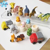 [Hàng có sẵn Vận chuyển nhanh] IWAKO Iwazawa Nhật Bản Bộ tẩy vui nhộn cho trẻ em Hình 3D có thể tháo rời Lắp ráp trứng khủng long Động vật xe hơi