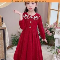 [Hàng có sẵn] Váy bé gái 3-14 tuổi, Váy công chúa dài tay cho bé gái, Váy năm mới và Giáng sinh cho trẻ em