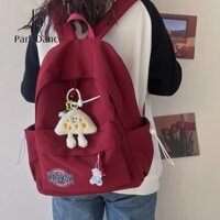 🐐HÀNG CÓ SẴN🐈️ Cặp sách học sinh cấp 2 học sinh cấp 3 ba lô chất liệu mềm chống thấm nước dễ phối đồ nữ ba lô màu trơn