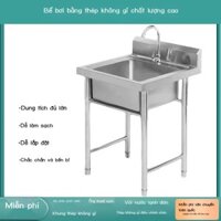 [Hàng có sẵn/Ảnh thật] Bồn rửa inox thương mại đơn đôi ba khe có giá đỡ bồn rửa nhà bếp chậu rửa ch