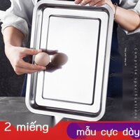 [Hàng có sẵn/Ảnh thật] Đĩa vuông inox hình chữ nhật khay đựng trái cây đĩa thịt nướng thương mại đĩ