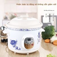 [Hàng có sẵn/Ảnh thật] Hộ Gia Đình 1.5-6L Sứ Trắng Xanh Nồi Hầm Điện Gốm Nồi Canh Nồi Cháo Trắng Nấ