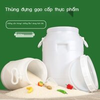 [Hàng có sẵn/Ảnh thật] Xô nhựa có nắp, xô đựng nước thẳng đứng chống côn trùng, xô đựng bột gạo thẳ
