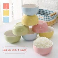 [Hàng có sẵn/Ảnh thật]Hộ Gia Đình Bát Cơm 4 Bộ Kèn Trẻ Em Phong Cách Bắc Âu Ăn Đơn Giản Bộ Đồ Ăn Cha Mẹ Con Cặp Đôi 2 Bá