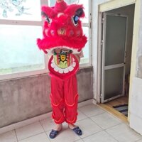 (Hàng có sẵn)Đầu lân sư tử rồng lớn,có đèn mắt nháy sáng cỡ đại cho người lớn - Màu ĐỎ và vàng