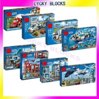 ⚡Hàng Có Sẵn⚡Moc 60139/60044/60049/60182 city series building block đồ chơi trực thăng xe tàu trạm cảnh sát quà tặng đồ chơi trẻ em