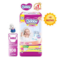 (HÀNG CỘNG MIẾNG) MIẾNG LÓT SƠ SINH BOBBY NB1 -108 MIẾNG/NB2 64 miếng