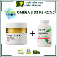 [HÀNG CÔNG TY] Combo Ostrovit Omega 3 D3 K2 180 viên+OstroVit Zinc Picolinate 200 viên