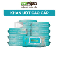 HÀNG CÔNG TY_Thùng 10 gói khăn ướt an toàn cho bé Happy Kids gói 100 tờ không parabens không mùi