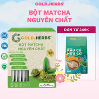 [Hàng cty] Bột matcha nguyên chất GoldzHerbs, 100% búp non cây trà xanh - Hộp 15 gói x 4g